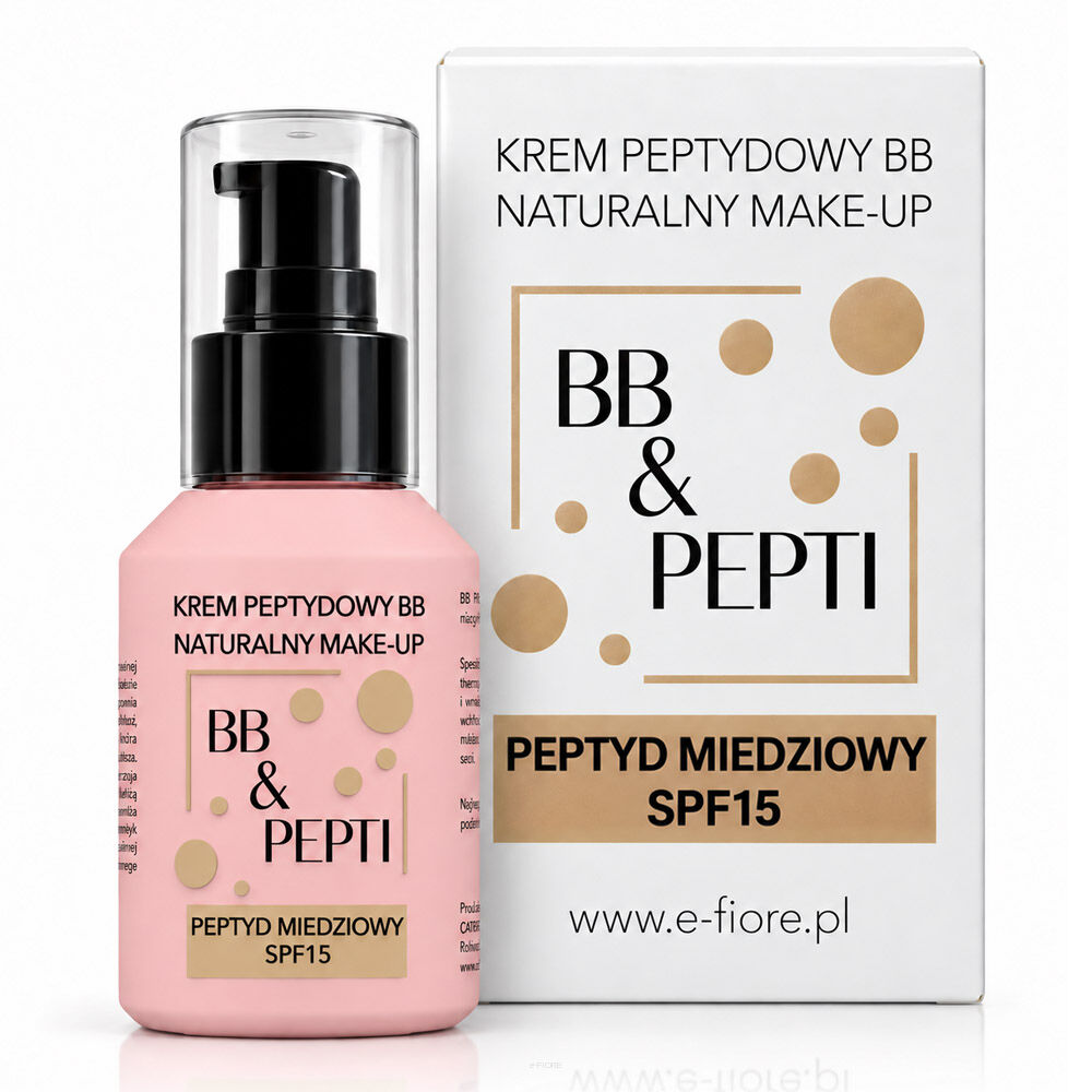 Peptydowy krem BB & PEPTI na bazie wody termalnej, SPF15 naturalny make up 60ml