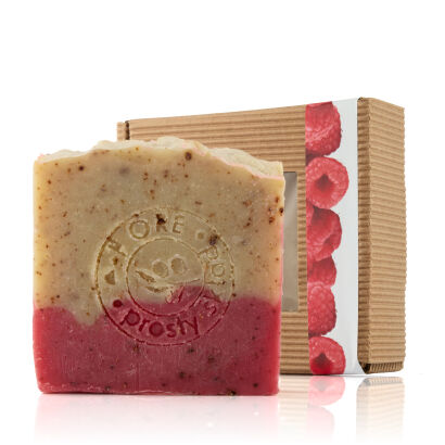 Naturalne mydło MALINOWE z mleczkiem owsianym i olejkiem malinowym 100g