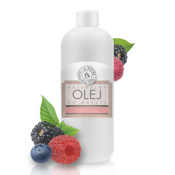 Olejek do masażu z wit.E 100% naturalny, apetyczny zapach OWOCE LASU 500ml